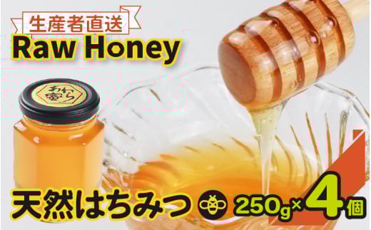 【天然はちみつ】 raw honey あわら蜜 4個 / 非加熱 生産者直送 蜂蜜 ミツバチ 純はちみつ ローヤルゼリー 生はちみつ みつばち [aw101-d001]