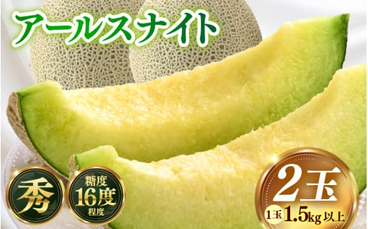 【先行予約】青肉アールスナイト 秀品 2玉（1.5kg以上×2玉）【アールス系青肉メロン】《糖度16度程度！1株1果採りで育てる高級メロン！》／ 果物 フルーツ 農家直送 青肉 マスクメロン アールスメロン ギフト 贈答用 ※2026年7月上旬より順次発送予定 [aw028-a014]