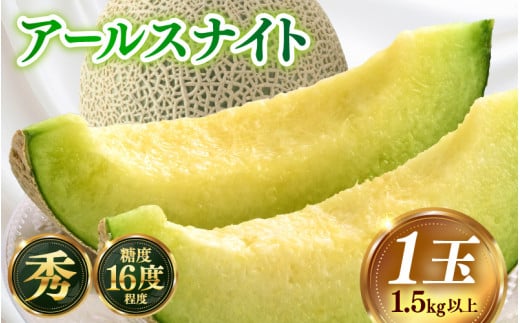 【先行予約】青肉アールスナイト 秀品 1玉（1.5kg以上）【アールス系青肉メロン】《糖度16度程度！1株1果採りで育てる高級メロン！》／ 果物 フルーツ 農家直送 青肉 マスクメロン アールスメロン ギフト 贈答用 ※2026年7月上旬より順次発送予定 [aw028-a016]