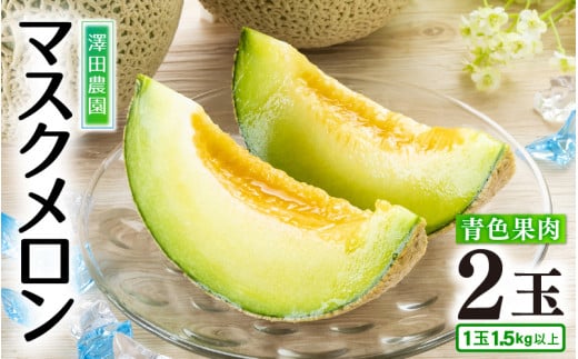 【先行予約】青肉マスクメロン（1.5kg以上 2玉入）味も見た目も抜群！アールスメロン  / 期間限定 果物 フルーツ 産地直送 青肉 人気 ギフト 贈答 ※2026年7月上旬より順次発送 [aw039-a005]