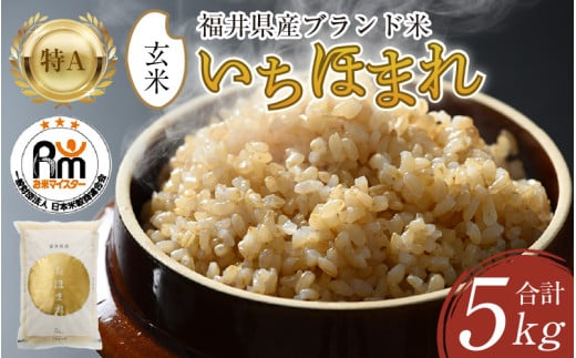 【令和7年産】いちほまれ 玄米 5kg×1袋《新鮮な高品質米をお届け！》／ 福井県産 ブランド米 ご飯 [aw064-a019]