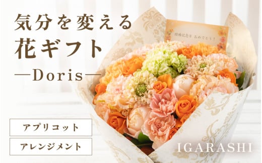 気分を変える花ギフト Doris(アレンジメント・アプリコット) [aw062-b002_05]