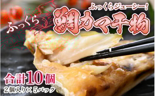 ふっくらジューシー！鯛カマ干物　2個入×5パック ／ ビール 焼き魚 お父さん おつまみ 朝食 魚介類 海の幸 個包装 お取り寄せ [aw002-a002]