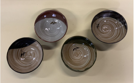 （カラ－：青色）越前オリベ飯碗 [aw052-a003_01]