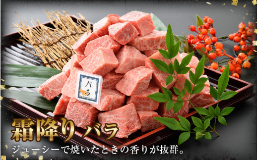 若狭牛 サイコロステーキ 食べ比べ 霜降り・赤身 各1kg 合計2kg（約7～8人前）《発送直前にカットで新鮮！》 [aw009-j001]