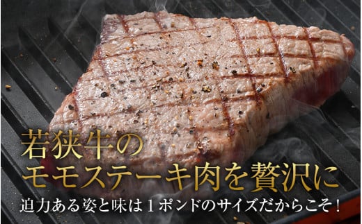 若狭牛 1ポンド 極厚 特上モモ ステーキ 2枚 《発送直前にカットで新鮮！》 ／ 国産 牛肉 A4 A5 ブランド牛 [aw009-e003]