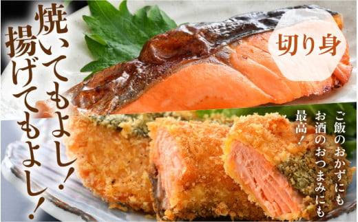 ふくいサーモンセット 計600g（切り身100g×3切・柵どり150g×2パック）＜鮮度抜群！アレンジ自在！真空冷凍＞ ／ 生食OK 刺身 焼き魚 鮭 国産 福井県 あわら市 寿司 [aw002-b005]