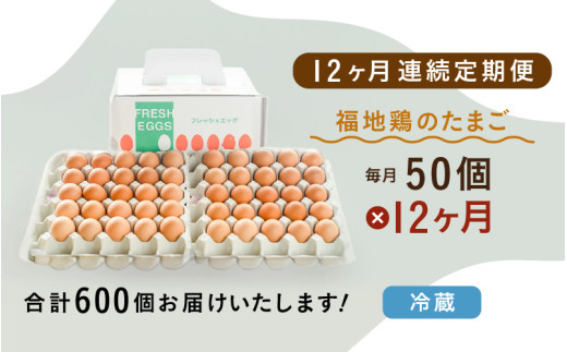 【12ヶ月連続お届け】福井ブランド「福地鶏」の卵 50個 濃厚で甘くておいしい！（25個入×2段）定期便 ／ 卵 たまご 鶏卵 生卵 有精卵 高級 高級卵 福地鶏 鶏 平飼い 美味しい こだわり 12ヶ月 定期便 卵かけご飯 料理 値下げ あわら市 福井県産 [aw036-l001]
