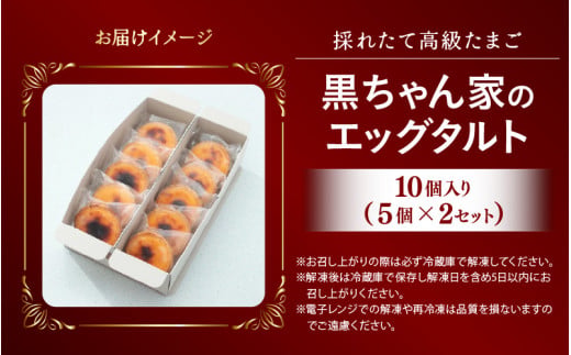 【採れたて高級たまご】黒ちゃん家のエッグタルト 10個入り（5個×2セット） 福地鶏 国産 スイーツ 濃厚 たまご 自社加工 にわとり 平飼い 手作り ギフト [aw036-a008]