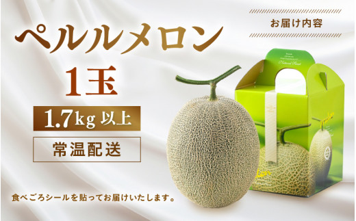 【先行予約】青肉ペルルメロン 秀品 1玉（1.7kg以上）【ネット系青肉メロン】《糖度16度程度！1株1果採りで育てる高級メロン！》／ 果物 フルーツ 農家直送 青肉 ネット系メロン ギフト 贈答用 ※2026年7月上旬より順次発送予定 [aw028-a006]