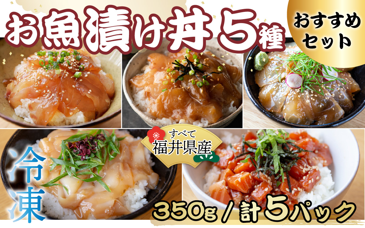 干物屋さんの漬け丼　オススメ5パック【急速冷凍】（プロトン凍結）
