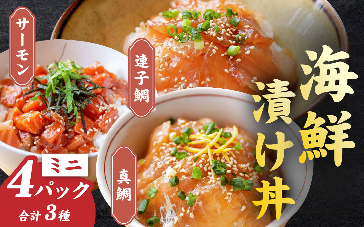 干物屋さんの漬け丼 充実セットミニ 4パック（3種）【急速冷凍】（プロトン凍結）