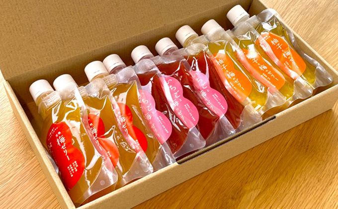 うめっぽのゼリー3種セット9本入り　福井県おおい町産梅使用 お菓子 生菓子 スイーツ ひんやりスイーツ 涼 梅ゼリー 柚子 いちご ミックスゼリー 完熟梅ゼリー 食べ比べ 