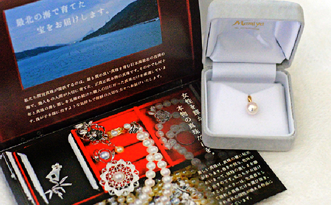 若狭パール艶々あこや真珠至宝の大珠8mm K18ペンダントトップ E ファッション アクセサリー ネックレス 