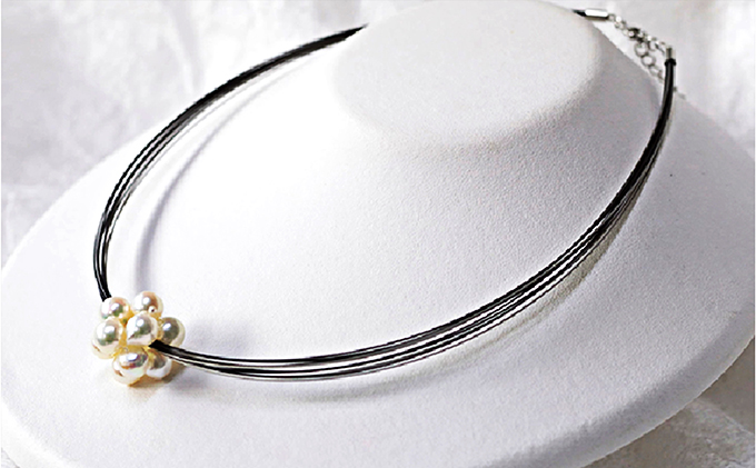 若狭パール 艶々あこや真珠 編み込みボールペンダントL ファッション アクセサリー ネックレス