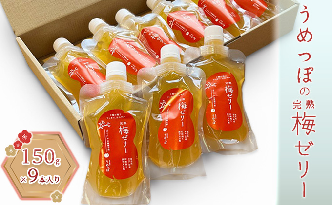 うめっぽの完熟梅ゼリー9本セット　福井県おおい町産梅使用 発酵食品 梅肉 詰め合わせ