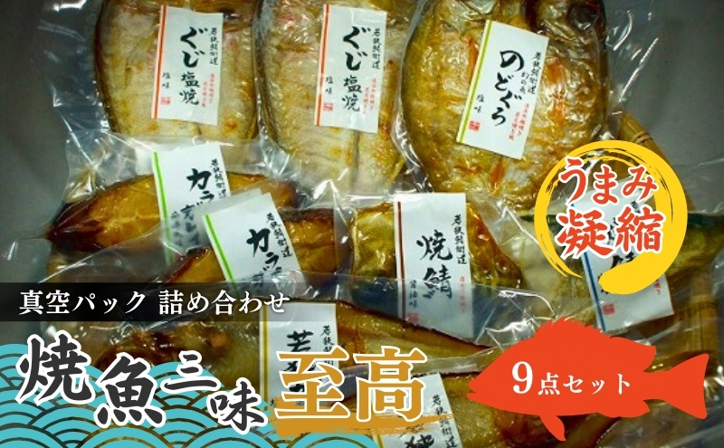 焼魚ざんまい 至高（真空パック焼魚9点セット）若狭かれい、のどぐろ、ぐじ、など 魚介類 焼き魚セット
