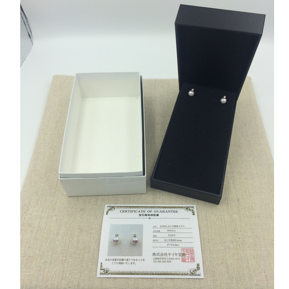 APE4712 K18WG あこや真珠　ピアス