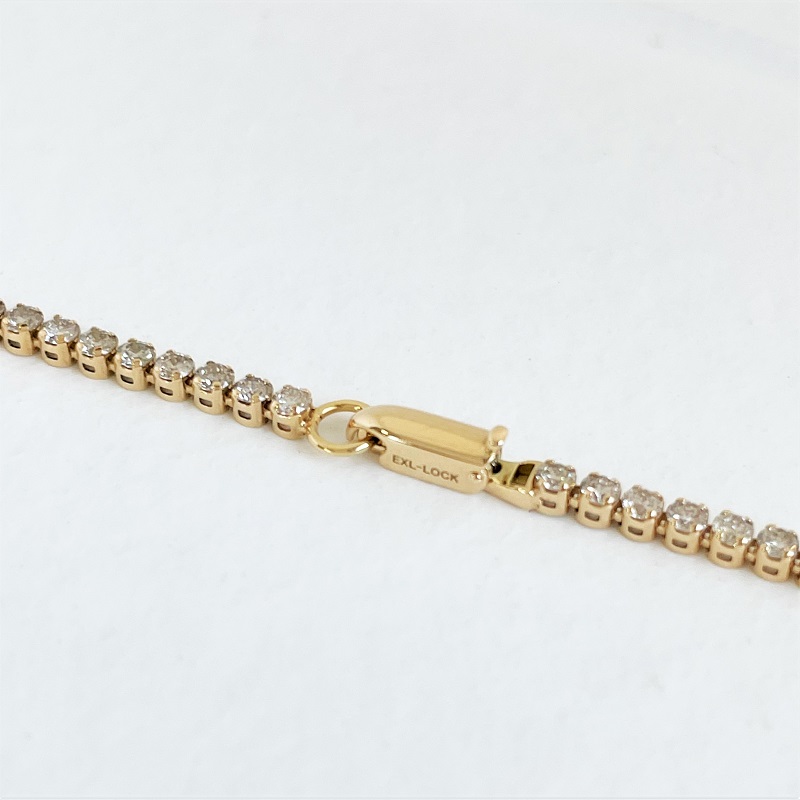 Deliciae K18YG テニスブレスレット【18cm】ダイヤモンド【ライトBR】【2.0ct】エクセレントロック付 　商品番号TB-2_18_RB_k18yg