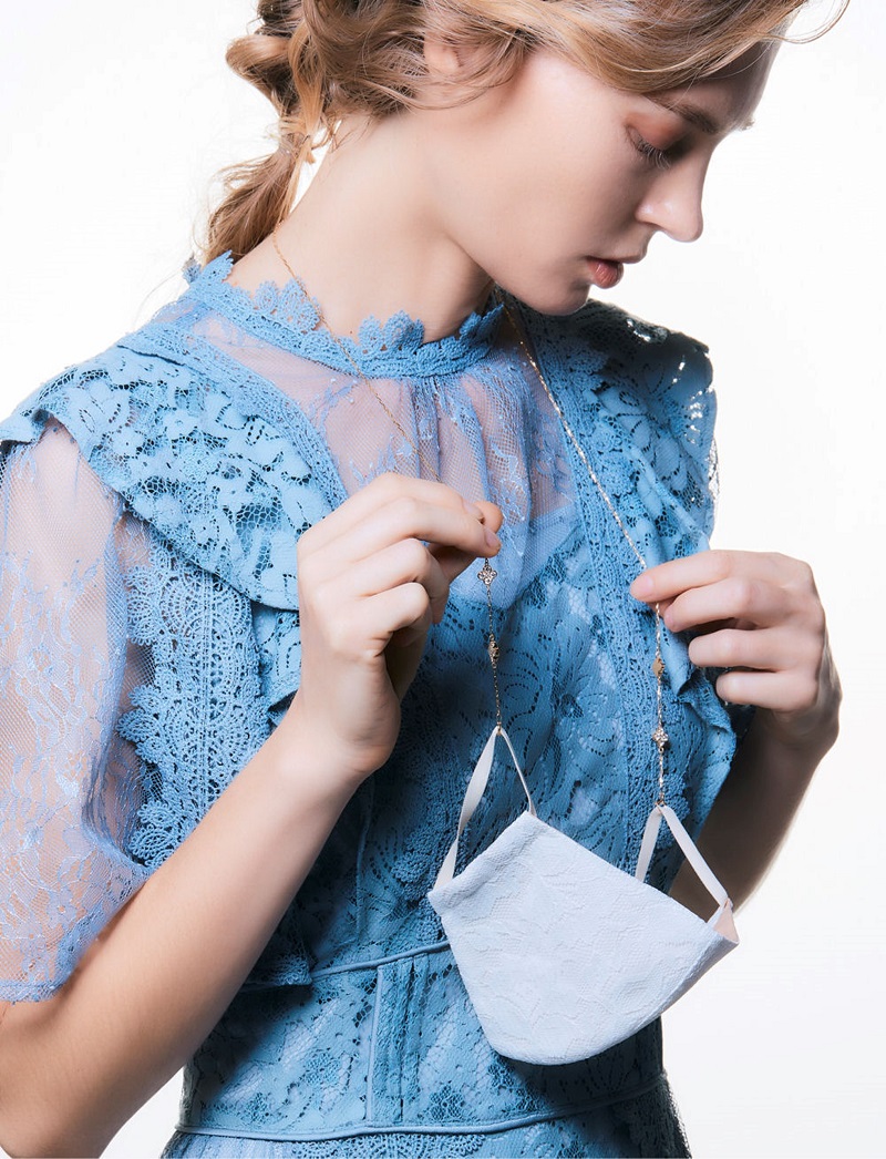 Deliciaeフォルトゥーナ　K18YG　4WAYデザインダイヤネックレス　メガネチェーン　マスクホルダー　二連ネックレス 　K04019-H