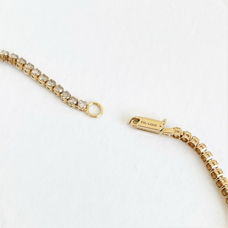Deliciae K18YG テニスブレスレット【18cm】ダイヤモンド【ライトBR】【2.0ct】エクセレントロック付 　商品番号TB-2_18_RB_k18yg