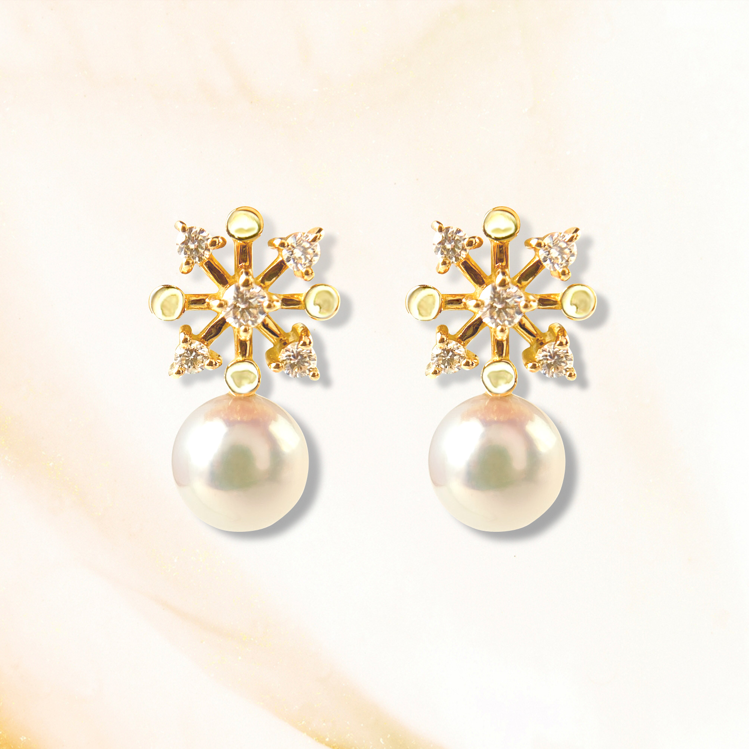 K18YGアコヤ真珠ダイヤモンドピアス(01052636ST)　N17 K027954-H