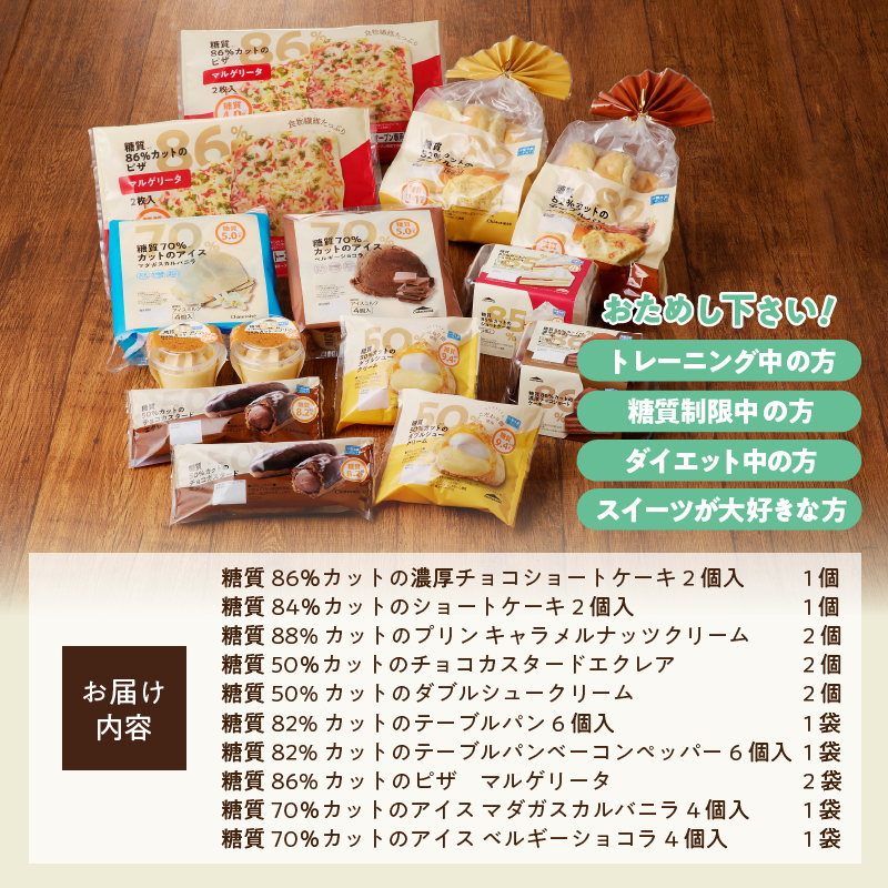 【シャトレーゼ】糖質カットアソートセット 10種 32個