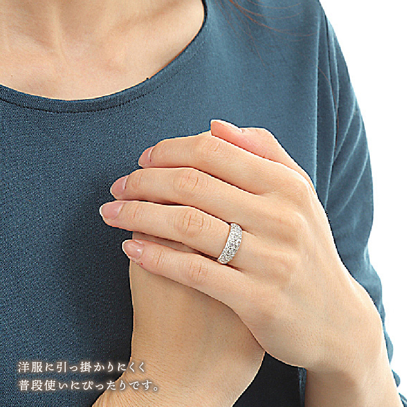 1.0キャラット　プラチナ950ハードプラチナ　パヴェ留め　リング【R3566DI-P2】