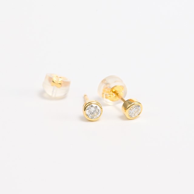 K18 Dカラー 計 0.3ct フクリン ダイヤ ピアス BPE-01030K