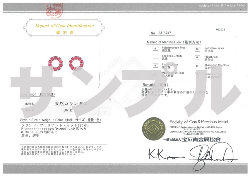 PT900　ルビーサークルピアス　K05112-H