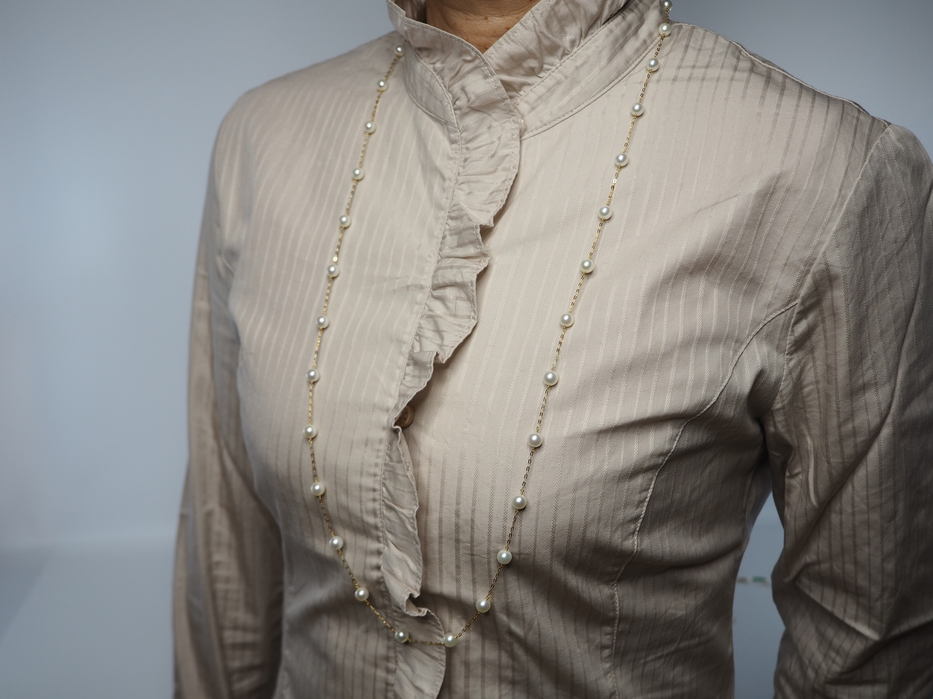 K18 あこや真珠 2Way ステーション パール ネックレス JN614