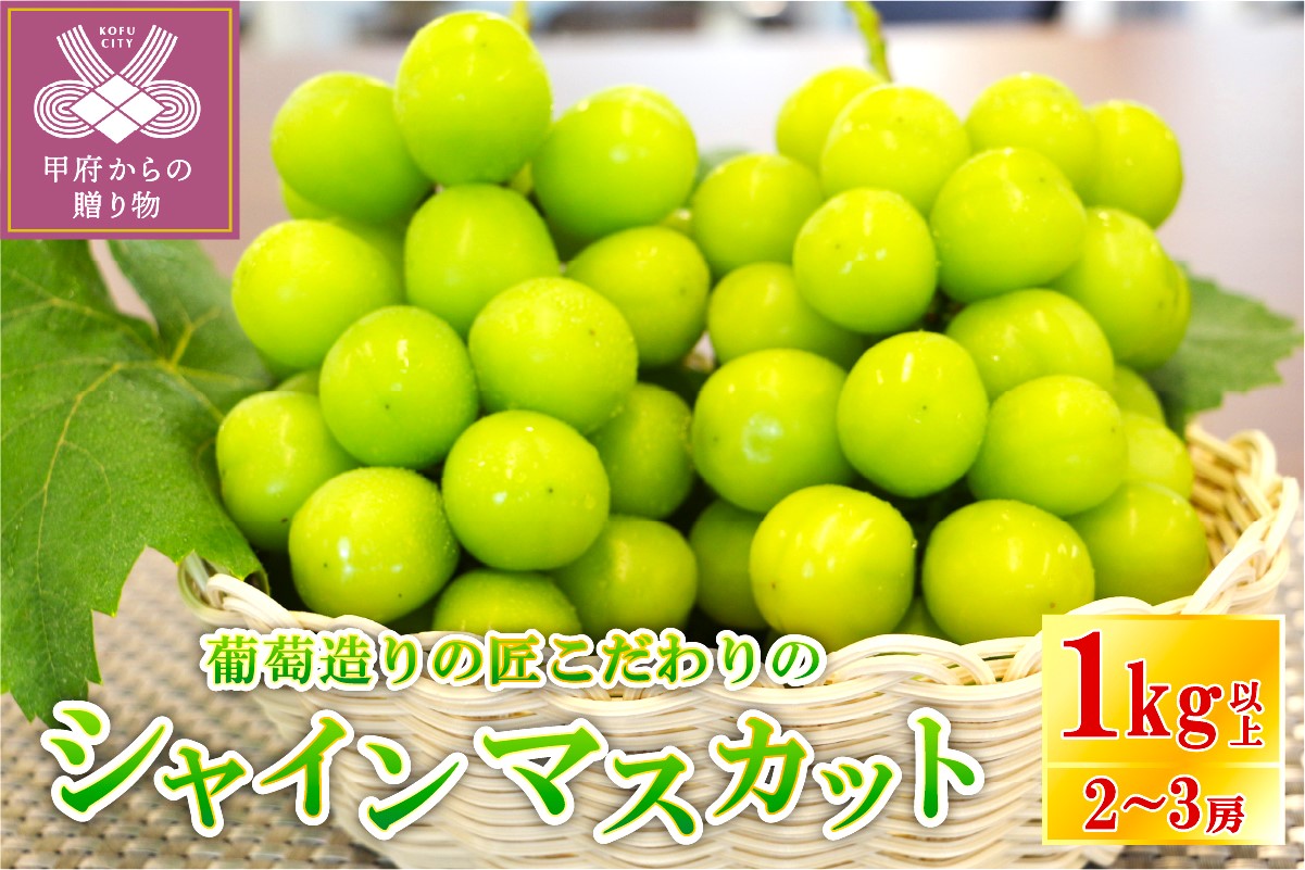 【☆先行予約☆2025年/令和7年発送分】シャインマスカット（こだわり）1kg以上　2～3房