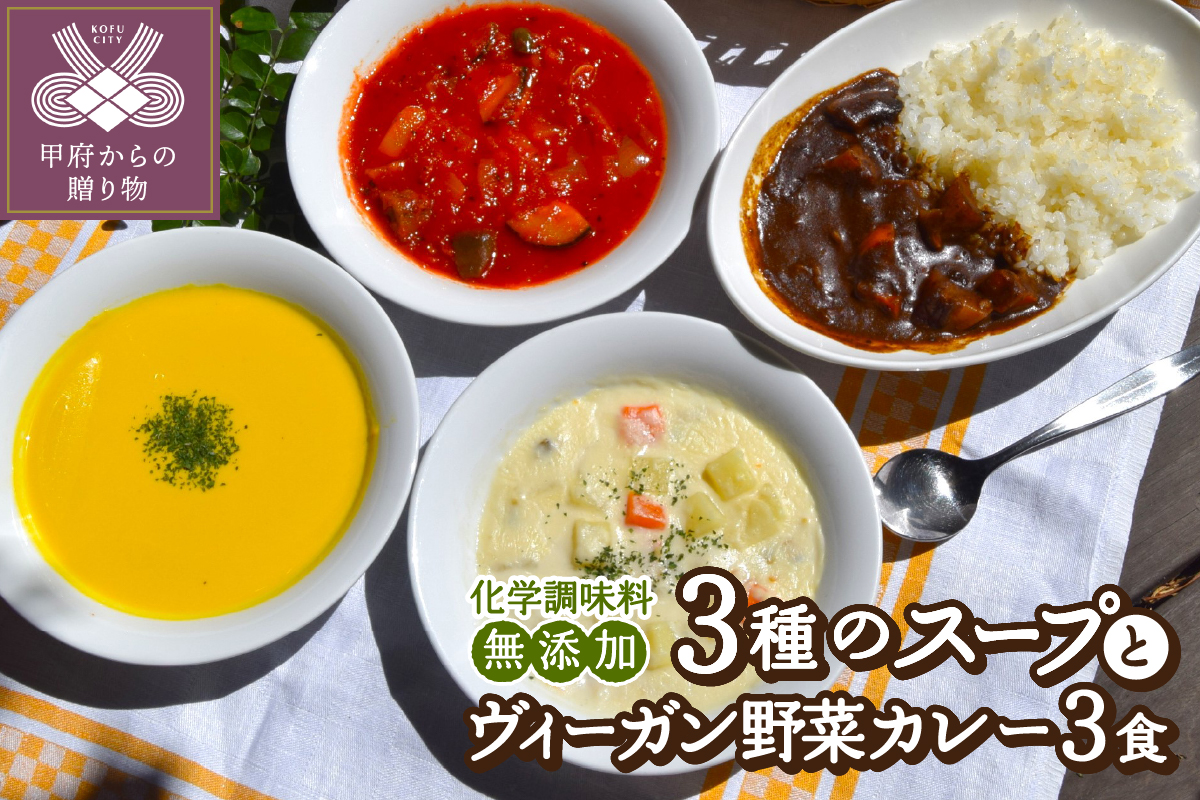 化学調味料無添加スープ３食＆ヴィーガン野菜カレー３食セット