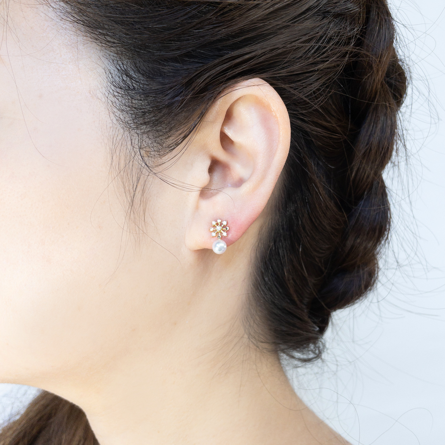 K18YGアコヤ真珠ダイヤモンドピアス(01052636ST)　N17 K027954-H