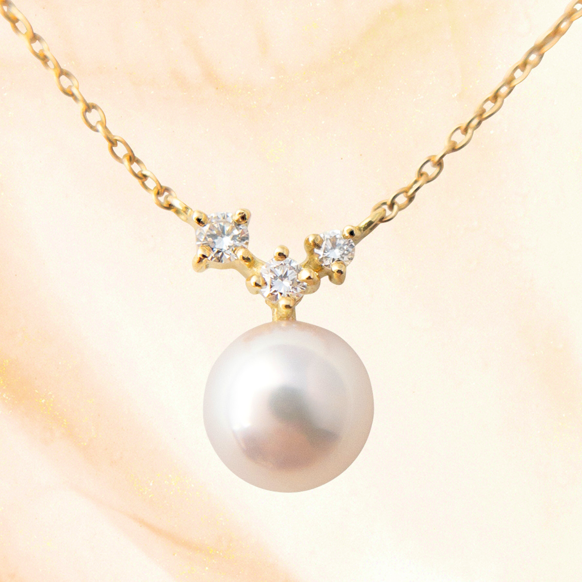 K18YGアコヤ真珠ダイヤモンドネックレス パールダイヤモンドネックレスＮ30　K037807-H