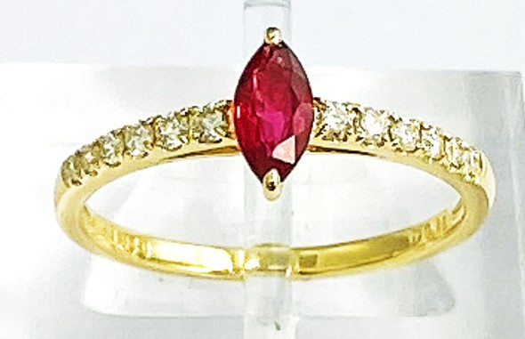 K18イエローゴールド　ルビー（0.40ctup）リング　K0333-H