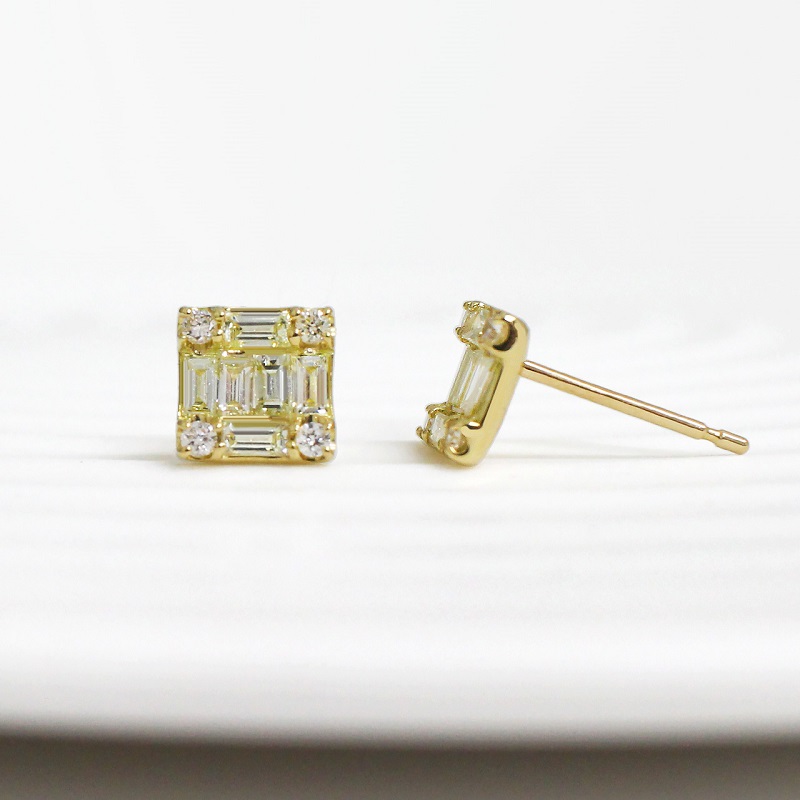 甲府市発 k18イエローゴールド ダイヤモンド ピアス 0.4ct [PS-0404YG]