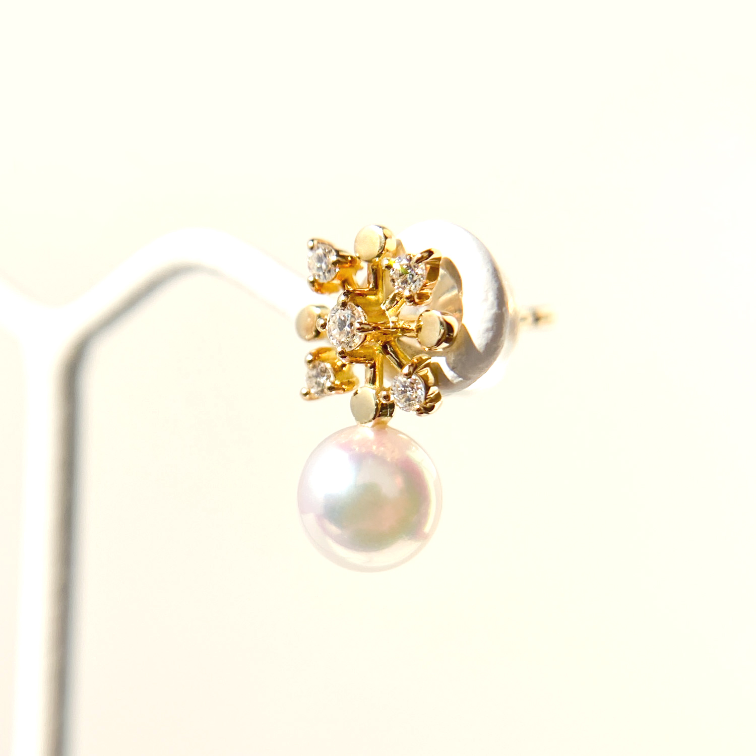 K18YGアコヤ真珠ダイヤモンドピアス(01052636ST)　N17 K027954-H