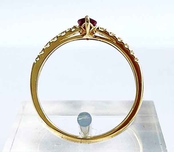 K18イエローゴールド　ルビー（0.40ctup）リング　K0333-H