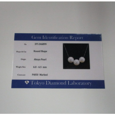 PT　あこや真珠3珠スルーペンダント（7）