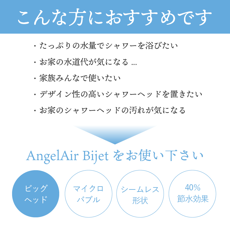 AngelAir Bijet TH-102（マイクロバブルシャワーヘッド）
