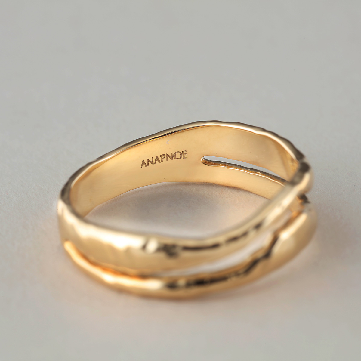 《ANAPNOE》〈山〉K18 富士山 リング　【TE-103】