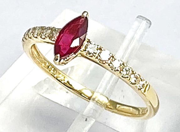 K18イエローゴールド　ルビー（0.40ctup）リング　K0333-H