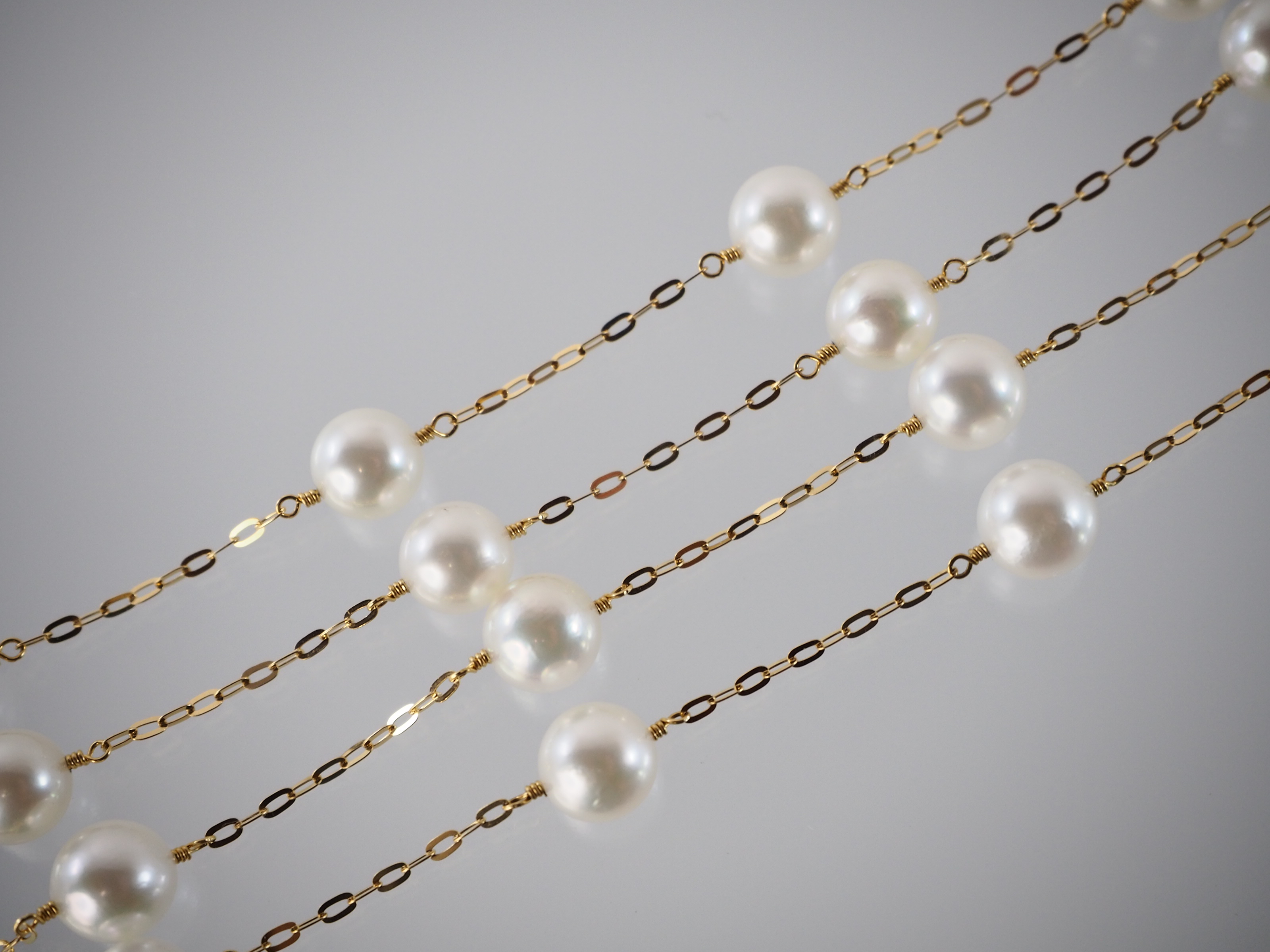 K18 あこや真珠 2Way ステーション パール ネックレス JN614