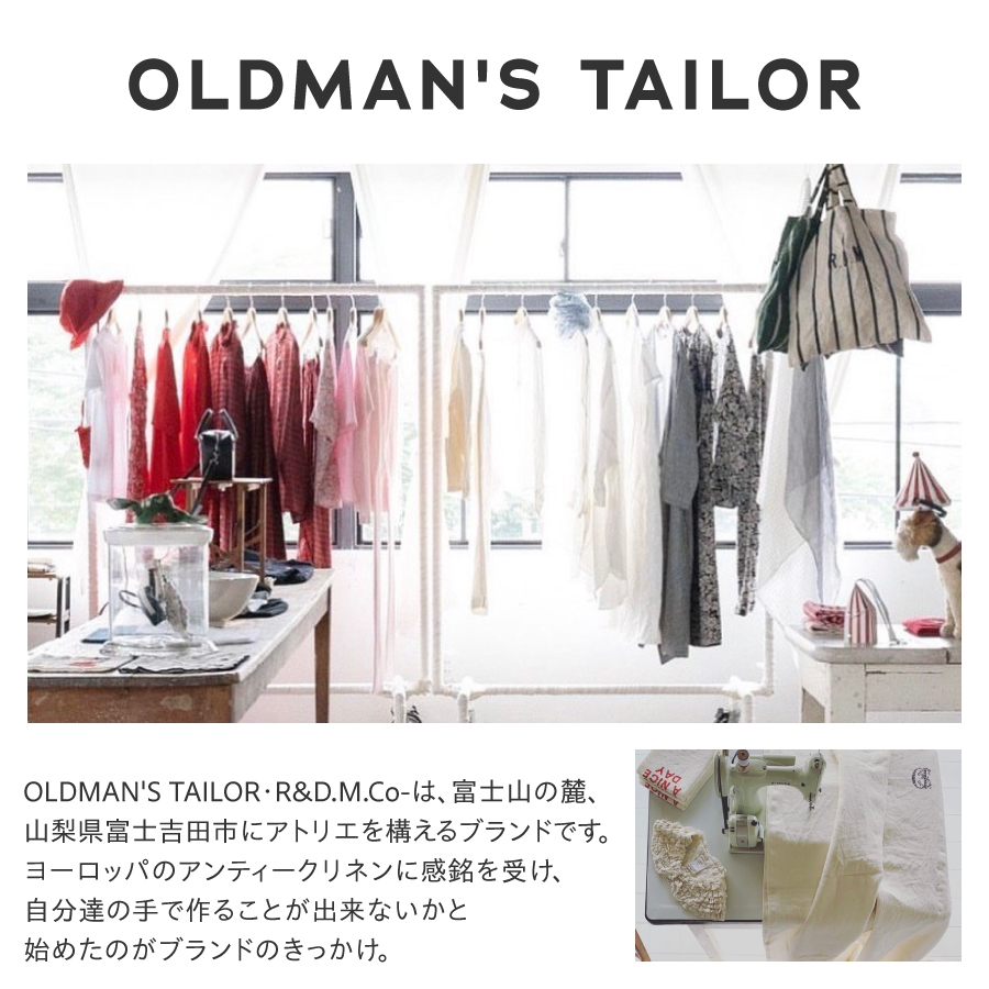 ãOLDMAN'S TAILORãLOGO EMBROIDERY LINEN TOTE BAGããã«ãŒçœã¹ãã©ã€ã