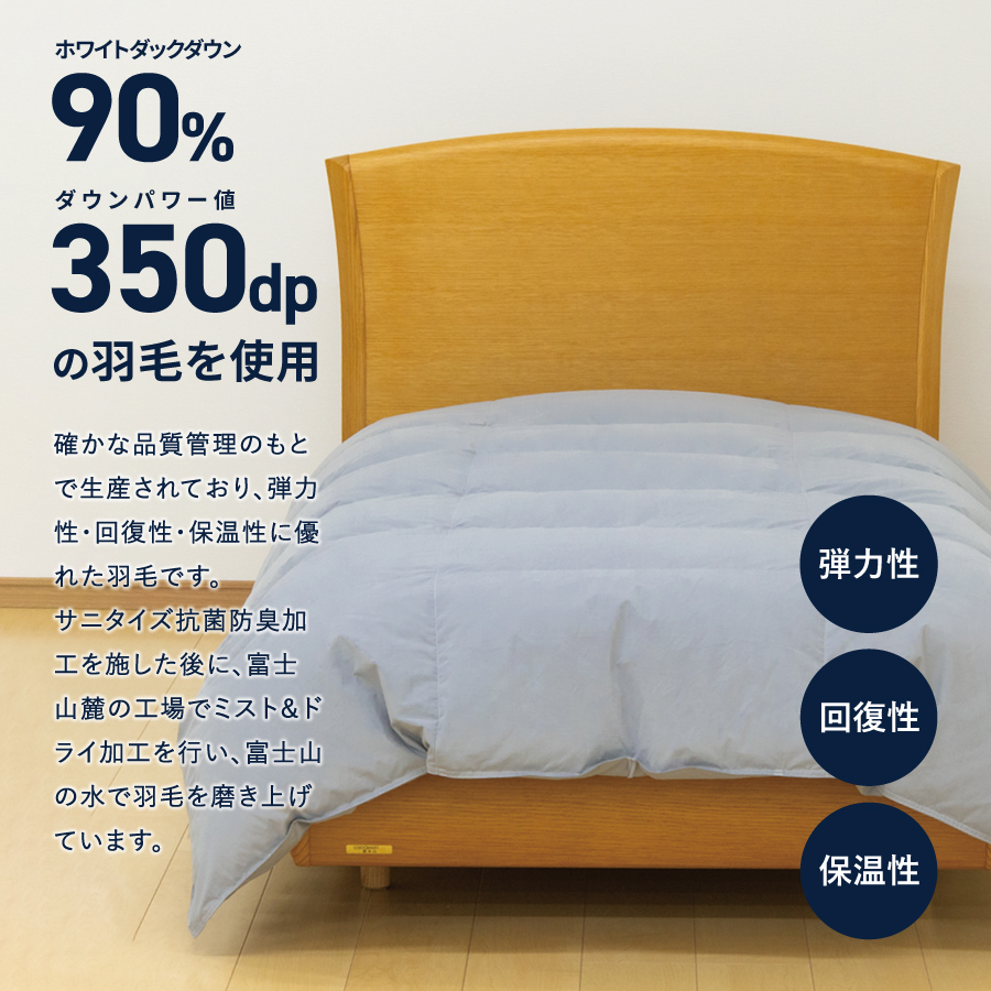 【数量限定】ちょうどいい薄手タイプの羽毛布団ライトグレー シングル 羽毛量0.5kg