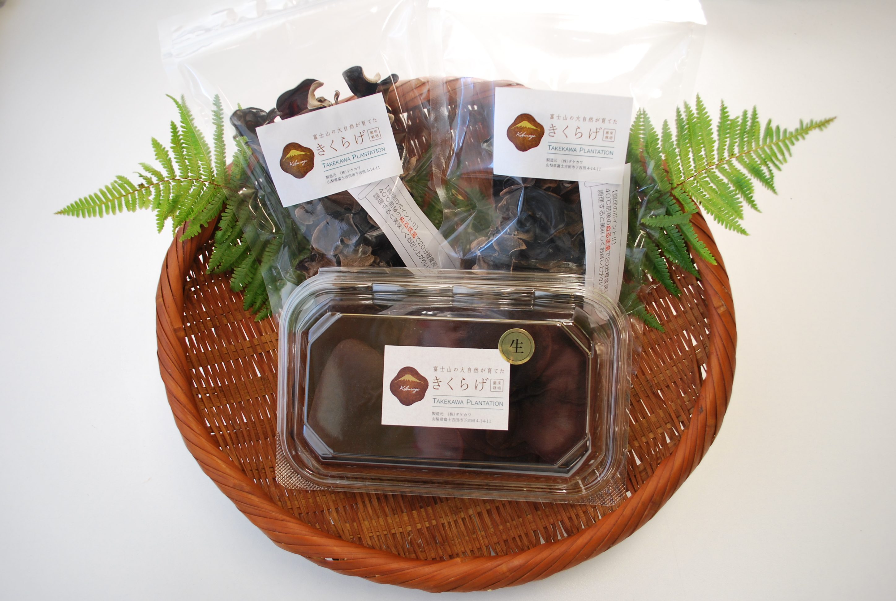 富士山の大自然が育てた「ふじやま きくらげ」(生きくらげ200g、乾燥きくらげ25g×2)