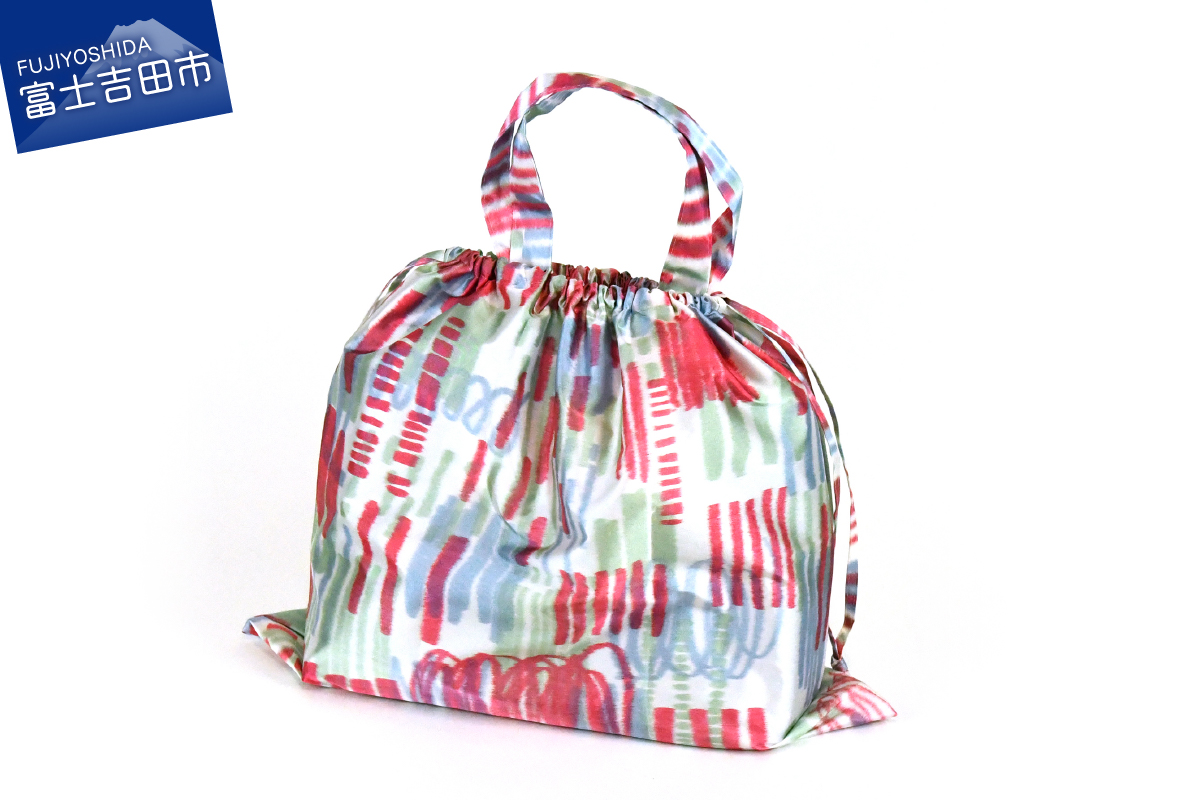 【2way レインバッグ】傘生地で作ったエコバッグ(カラビナ付)　みの(ピンク)