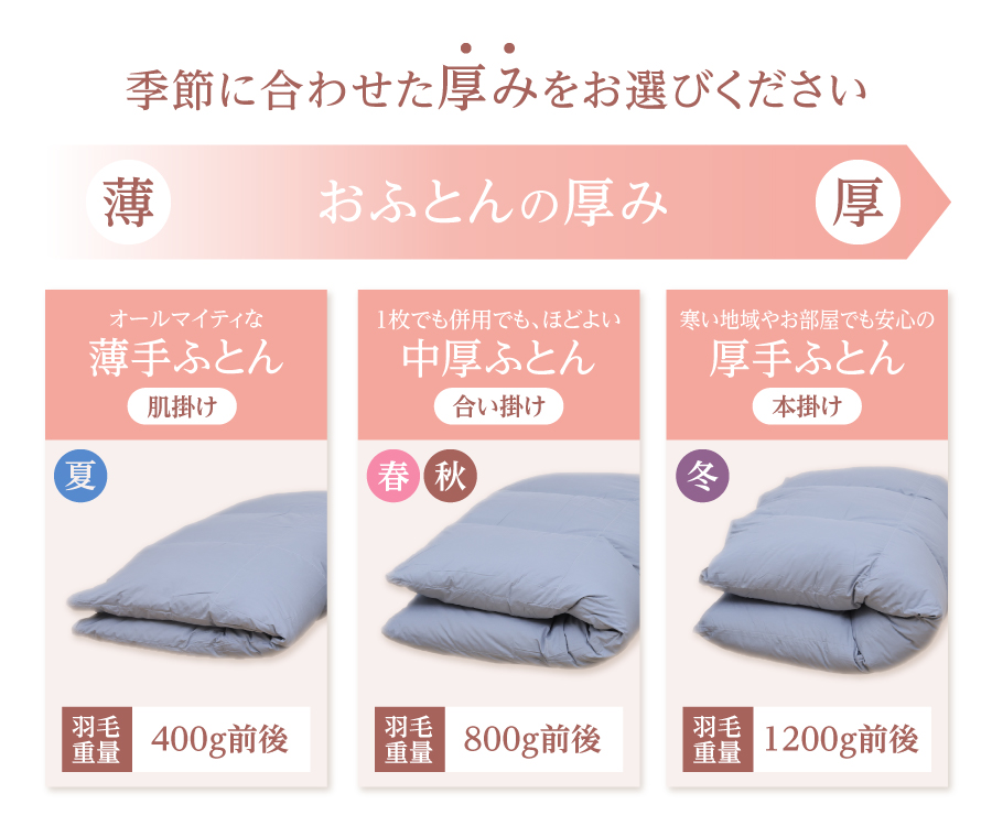 本掛けの羽毛布団ダブル雲雀色　ポーランド産400dpグース【ダニ忌避率98.8％】