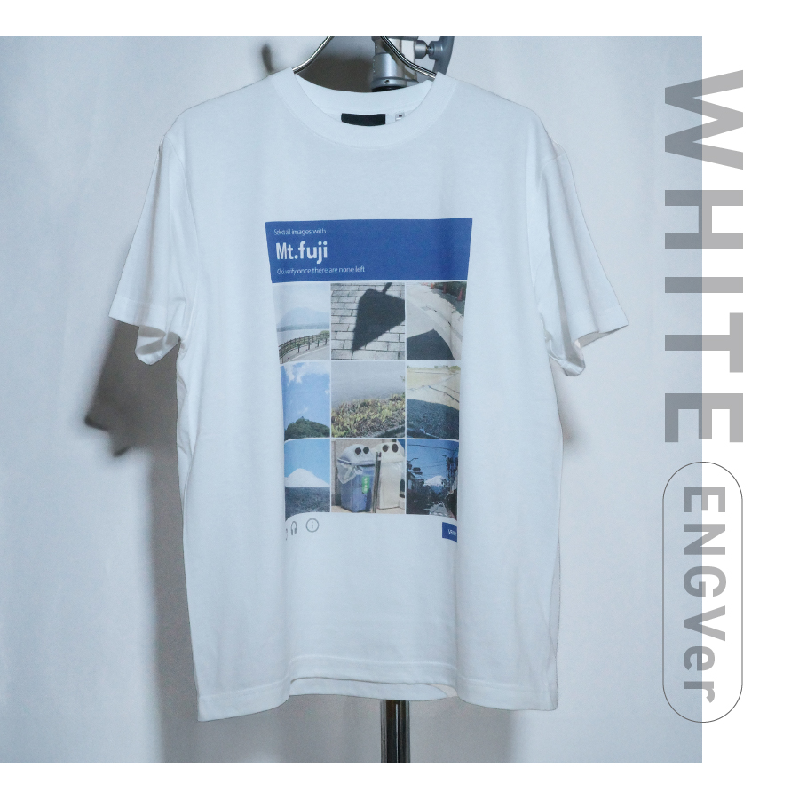 Tシャツ 半袖 WHITE 英語版 Mサイズ 綿100％ 「 OvO I`m Not AI Tee 」 ユニセックス カジュアル ファッション 白 ホワイト 富士山